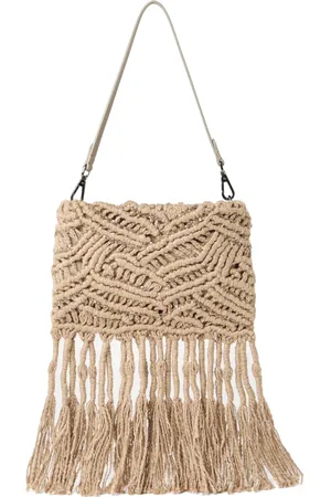 Brunello Cucinelli Bolso de hombro con detalle de flecos