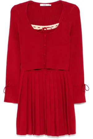 B+AB Set de vestido y cárdigan de canalé
