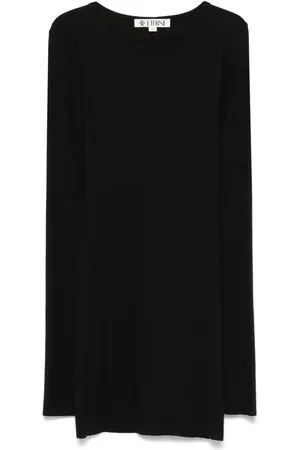 ÉTERNE Vestido corto con cuello redondo y manga larga