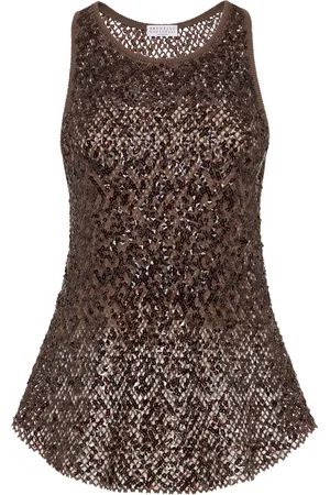 Brunello Cucinelli Top con lentejuelas