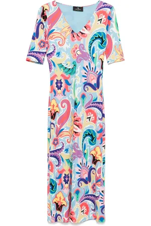 Etro Vestido midi con motivo de cachemira