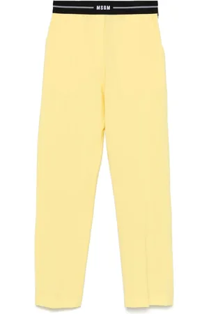 Msgm Pantalones con logo en la cinturilla