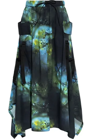 Y-3 Falda larga estampada