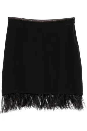 Helmut Lang Minifalda con ribete de plumas 2000
