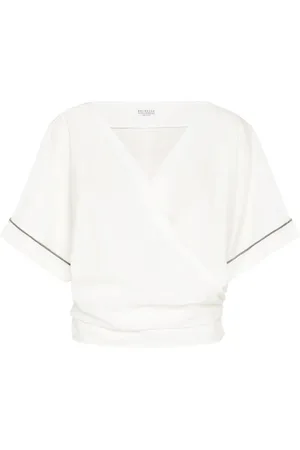 Brunello Cucinelli Blusa con aplique Monili