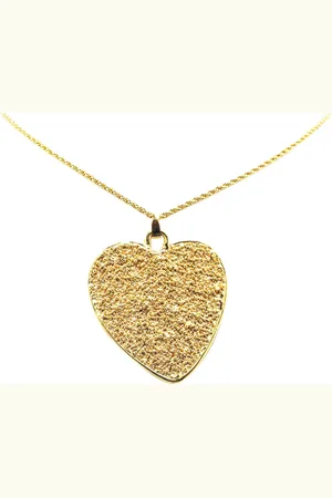 Saint Laurent Collar con colgante de corazón bañado en oro 20st Century