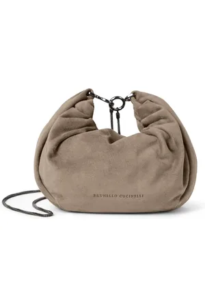 Brunello Cucinelli Bandolera con logo en relieve