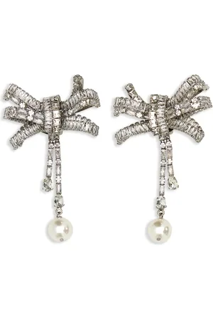 Alessandra Rich Pendientes con detalles de cristales