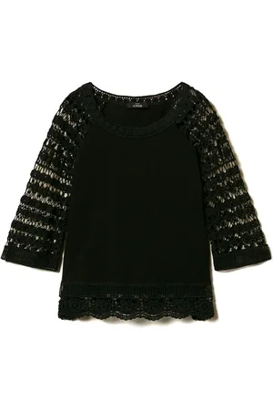 Twin-Set Blusa con detalle de macramé