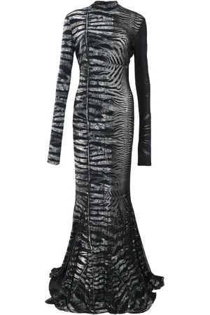 Roberto Cavalli Vestido largo con motivo de cebra
