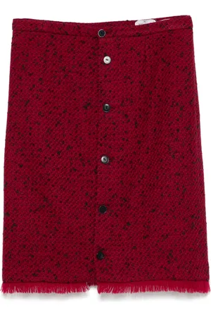 VALENTINO GARAVANI Falda midi deshilachada 1980