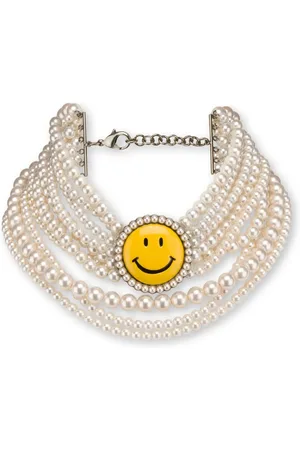 Moschino Collar de perlas Smiley