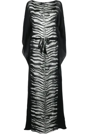 Roberto Cavalli Vestido largo con estampado de cebra