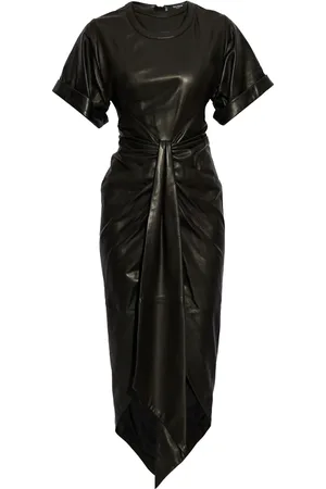 Balmain Vestido midi de piel