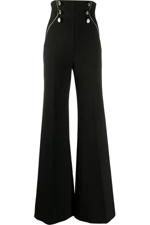 Elisabetta Franchi Pantalones acampanados con detalle de rayas