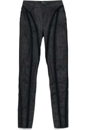 MUGLER Vaqueros skinny con panel de malla