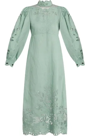 Farm Rio Vestido midi bordado