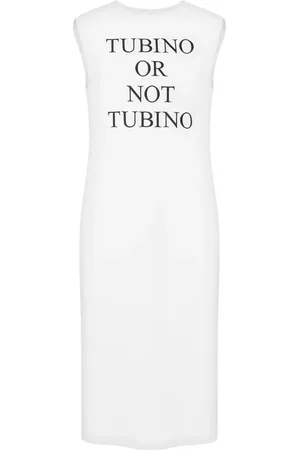 Moschino Vestido midi con eslogan estampado