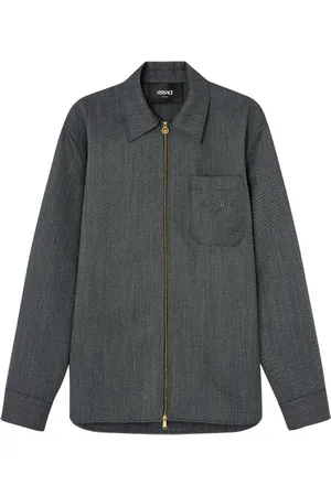 VERSACE Chaqueta tipo blusón con logo bordado