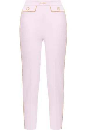 Elisabetta Franchi Pantalones slim de crepé con ribete en contraste