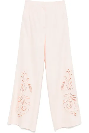 Twin-Set Pantalones con bordado floral