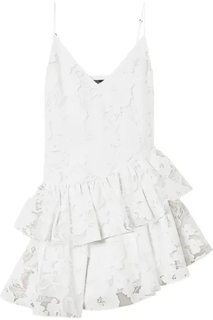 Twin-Set Vestido corto de organza con bordado floral