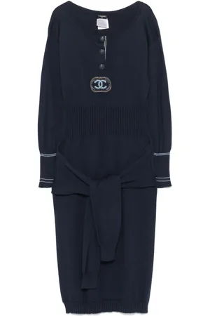 CHANEL Vestido midi de punto 2008