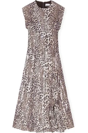 Ganni Vestido con estampado de leopardo