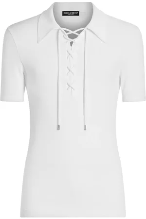 Dolce & Gabbana Polo de manga corta con detalle de encaje