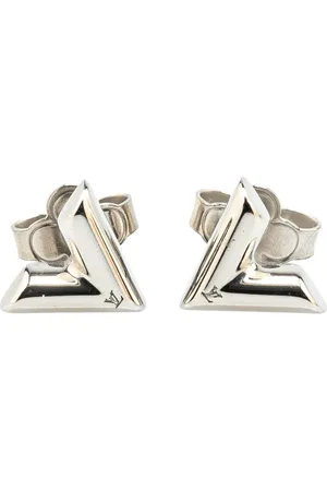 LOUIS VUITTON Pendientes Essential V Stud bañado en plata 2021