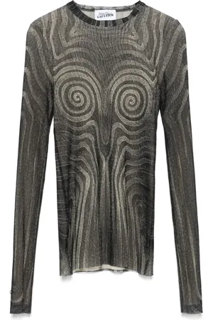 Jean Paul Gaultier Top de malla con estampado en espiral