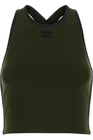 Miu Miu Top con logo bordado