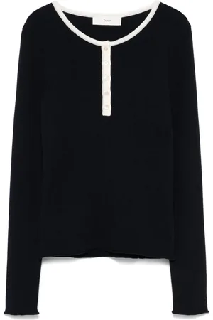 DUNST Top con cuello henley