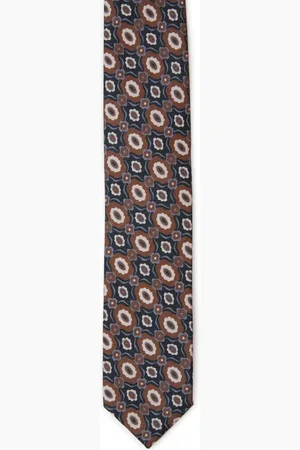 LARDINI Corbata con diseño geométrico en jacquard