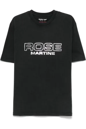 MARTINE ROSE Camiseta con logo metalizado