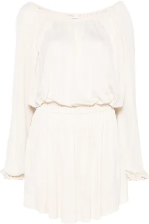 Saint Laurent Vestido corto fruncido