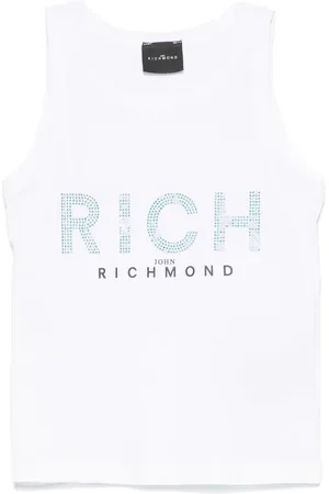 John Richmond Top de tirantes con logo de strass