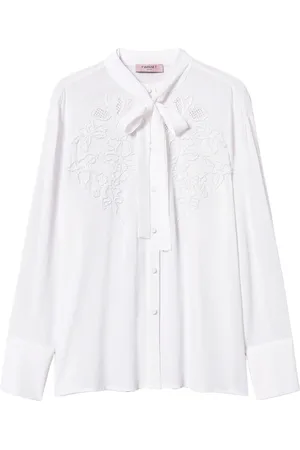 Twin-Set Blusa con bordado georgette