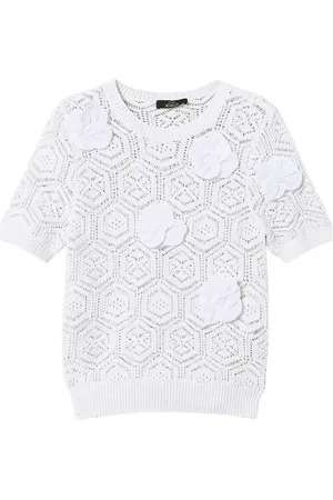 Twin-Set Top de punto con flores de organza