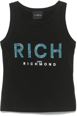 John Richmond Top de tirantes con logo de strass
