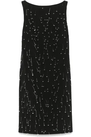 Moschino Vestido corto con detalle de etiqueta