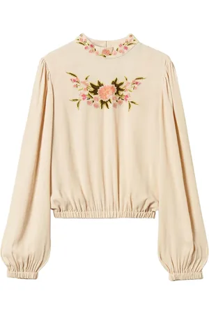 Twin-Set Blusa con bordado floral