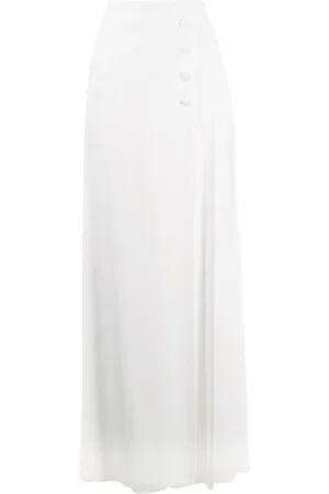 Alberta Ferretti Pantalones palazzo con falda en el frente