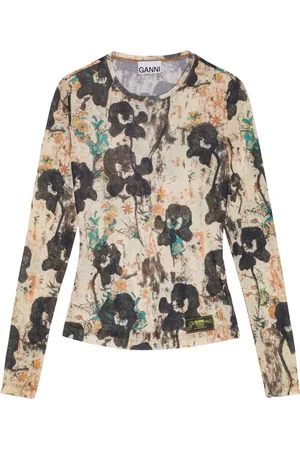 Ganni Top con motivo floral
