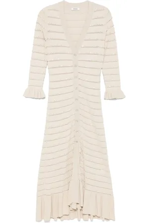 Sandro Vestido midi con aplique de cristales