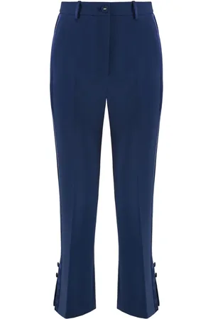 Elisabetta Franchi Pantalones de crepé con franjas de satén