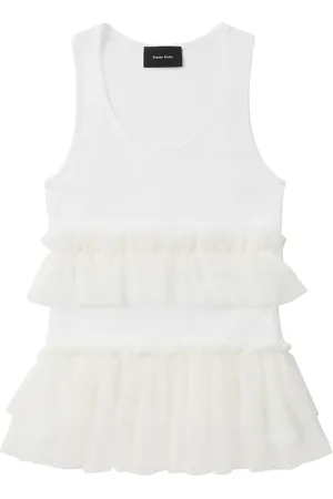 Simone Rocha Top sin mangas con detalle de volantes
