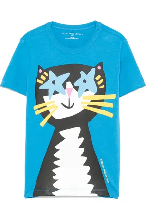 Stella McCartney Camiseta con gato estampado