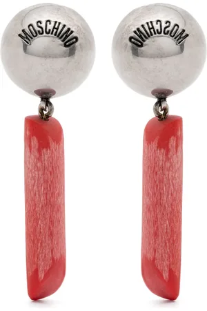Moschino Pendientes de clip con logo grabado