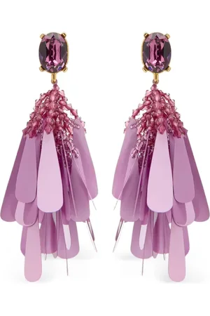 Oscar de la Renta Pendientes de clip Sequin Petal